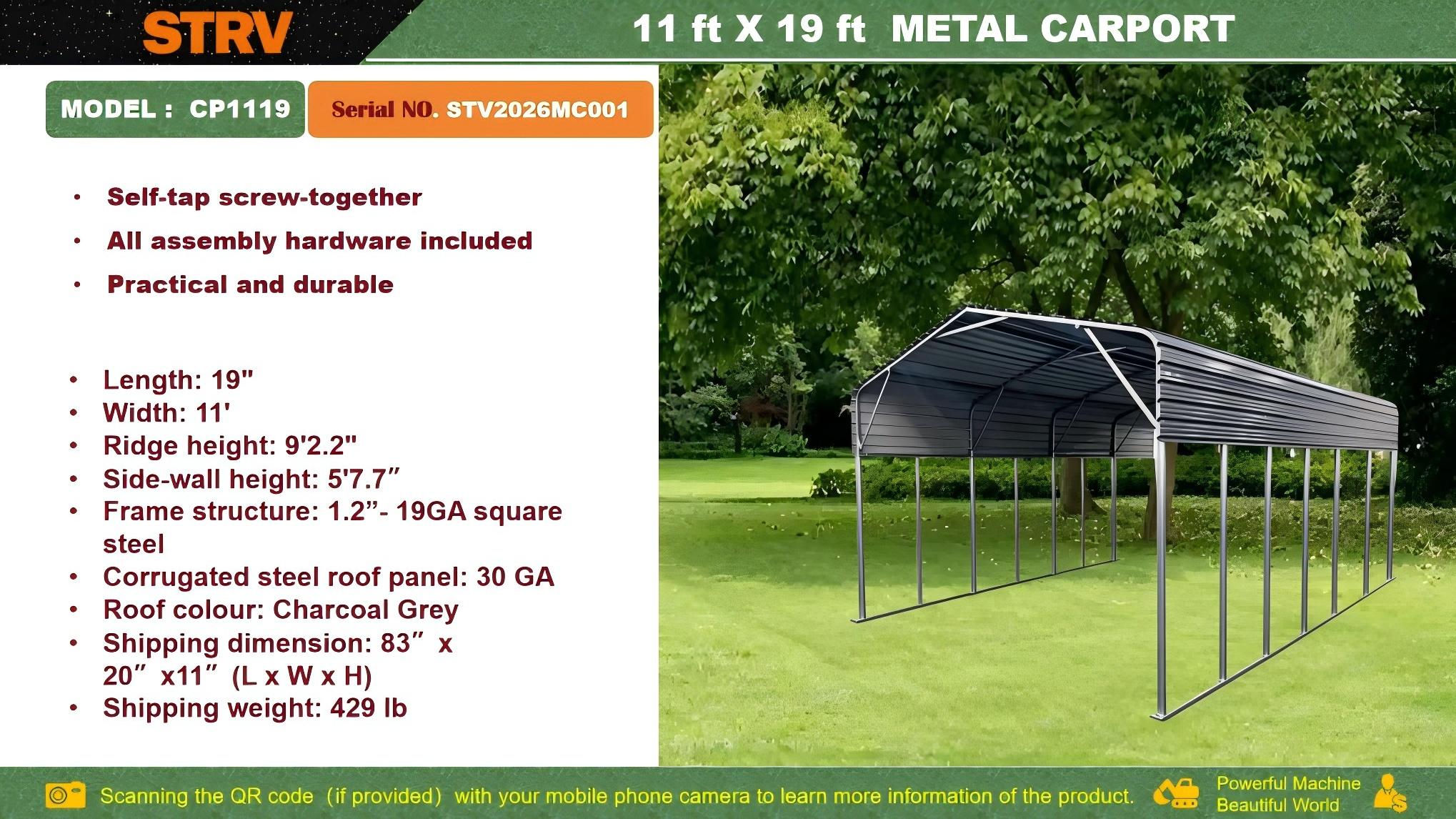 STARVOX CP1119 Metal Carport